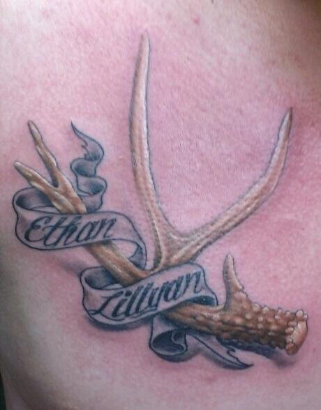 Ethan Lillyan Banner With Deer Antler Tattoo
