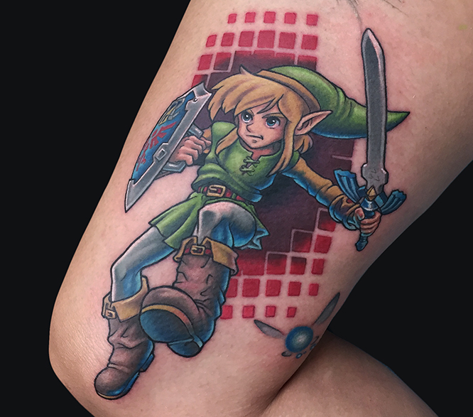 Fantastic Link Tattoo On Thigh By Marc Durrant