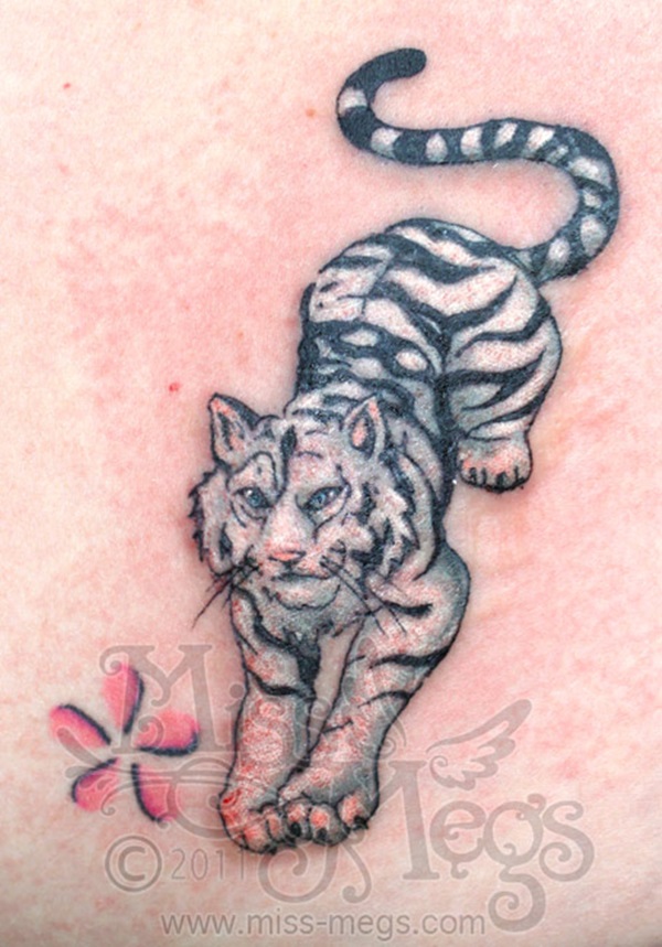 Fantastic White Tiger Tattoo by Miss Megs
