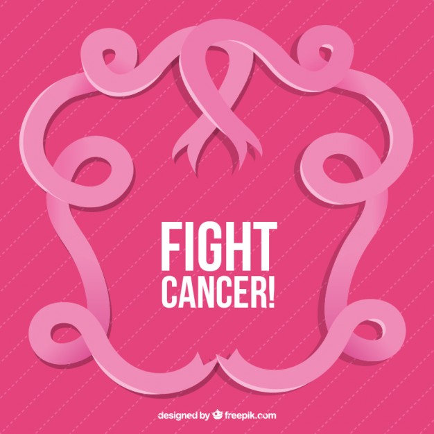 Fight Cancer World Cancer Day Pink Ornamental Ribbon