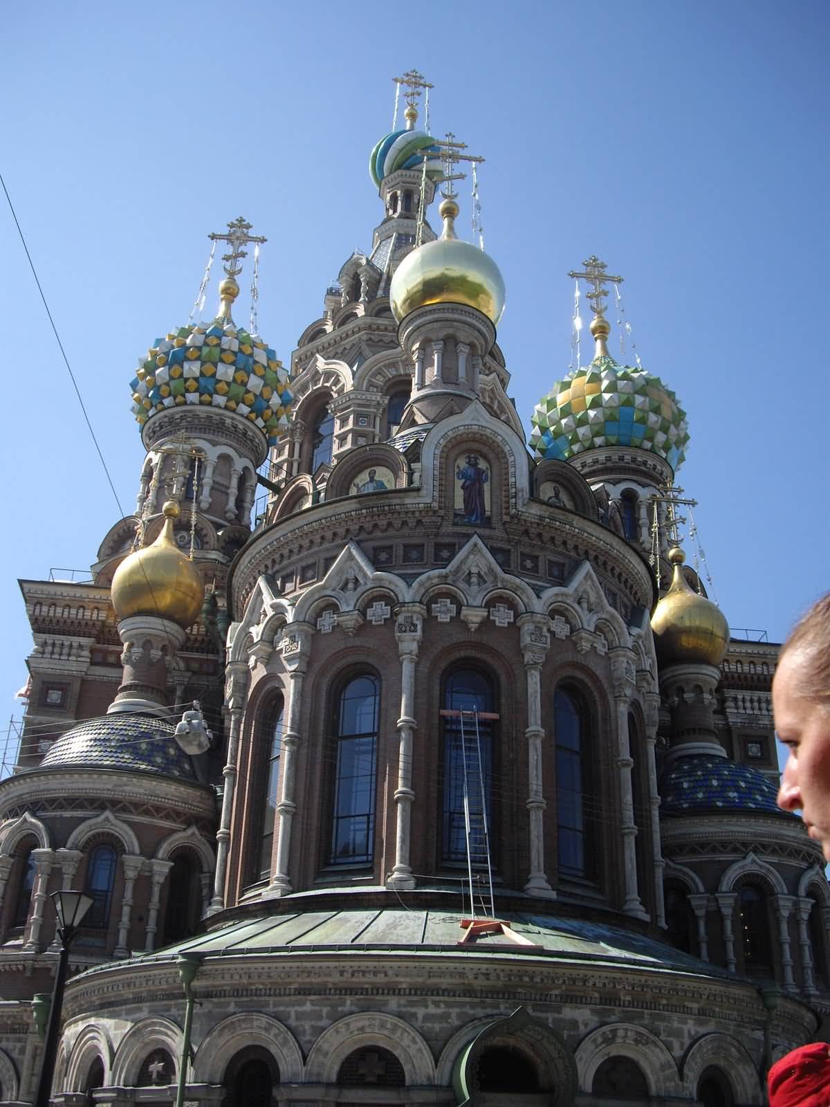 Front Facade View Of The Church Of The Savior On Blood