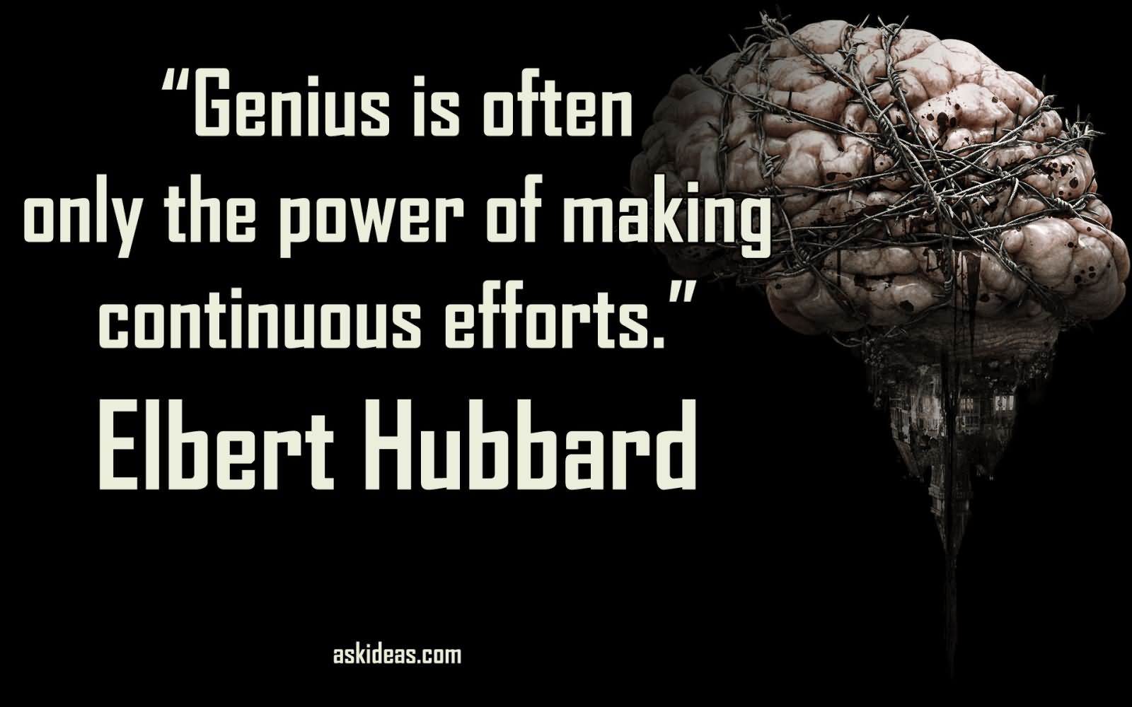 Genius is often only the power of making continuous efforts.