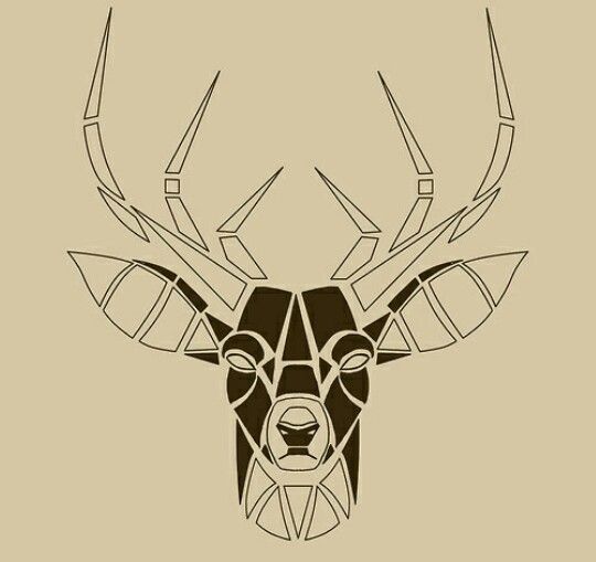 Geometric Deer Tattoo Stencil