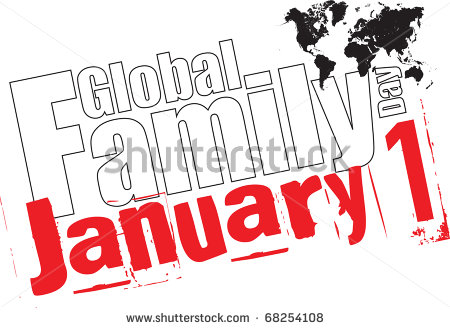 Global Family Day January 1 Clipart
