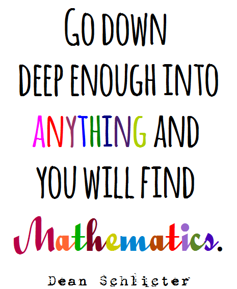 Go down deep enough into anything and you will find mathematics. Dean Schlicter