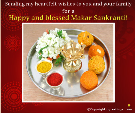 Happy And Blessed Makar Sankranti Greeting Card