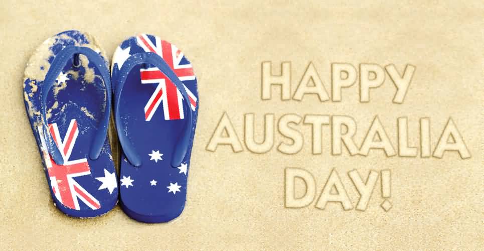 Happy Australia Day Australian Flag Flip Flops Picture