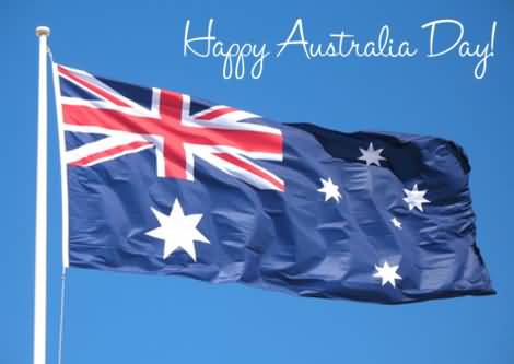 Happy Australia Day Waving Flag