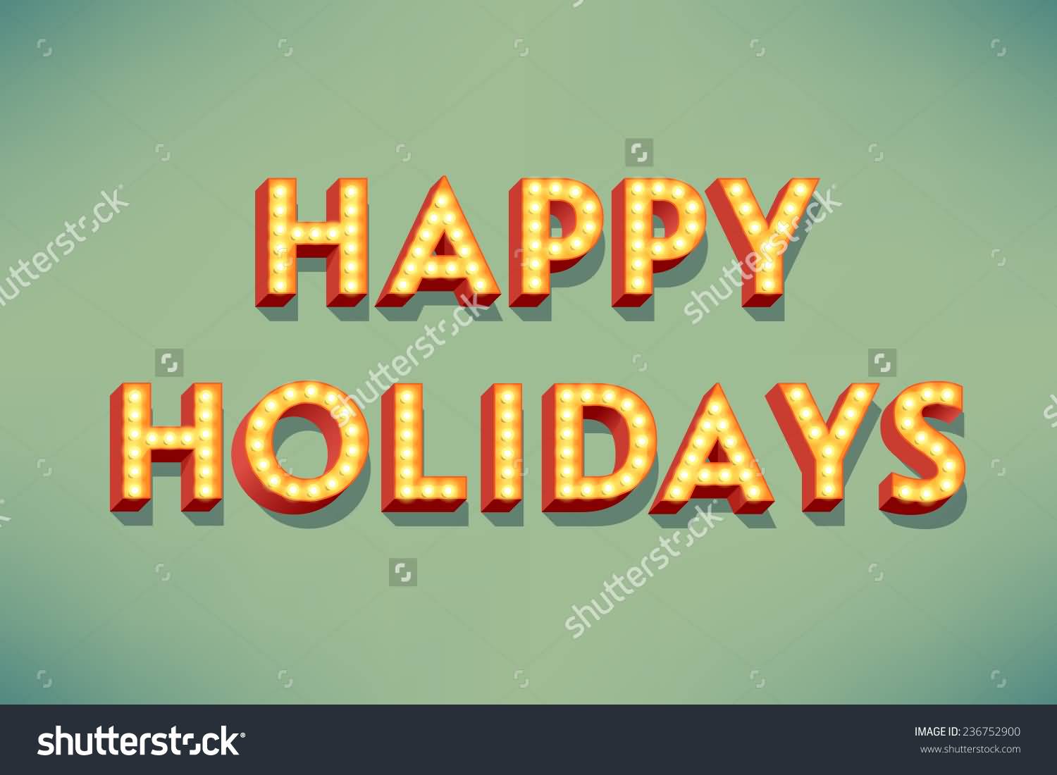 Happy Holidays Abstract Letters Illustration