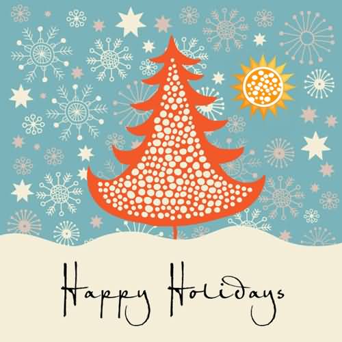Happy Holidays Christmas Tree Greeting Card