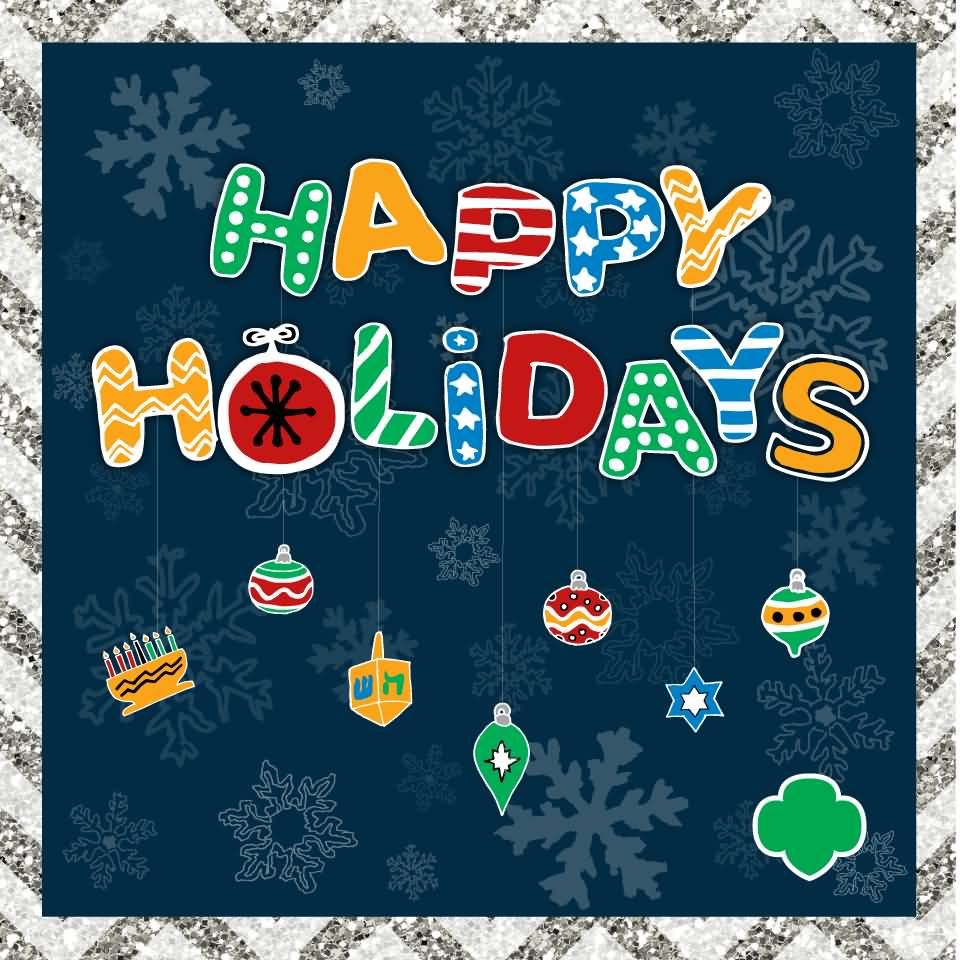 Happy Holidays Colorful Incredible Text Greeting Card