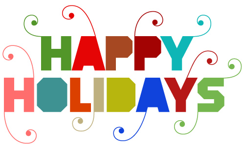 Happy Holidays Colorful Text Clipart