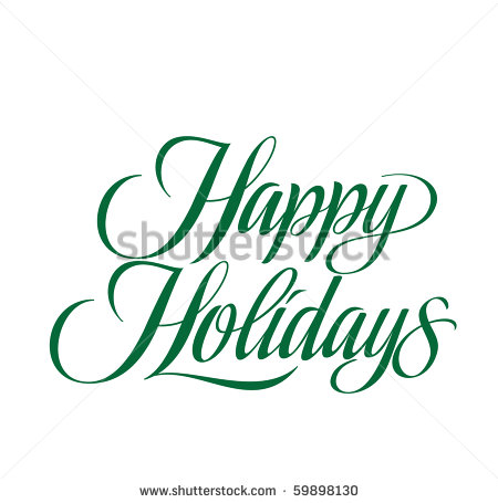 Happy Holidays Green Text Vector