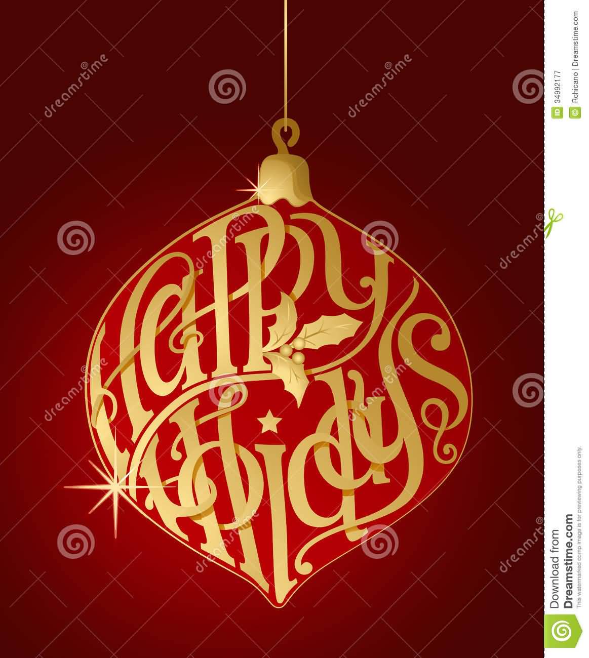 Happy Holidays Hanging Ornament
