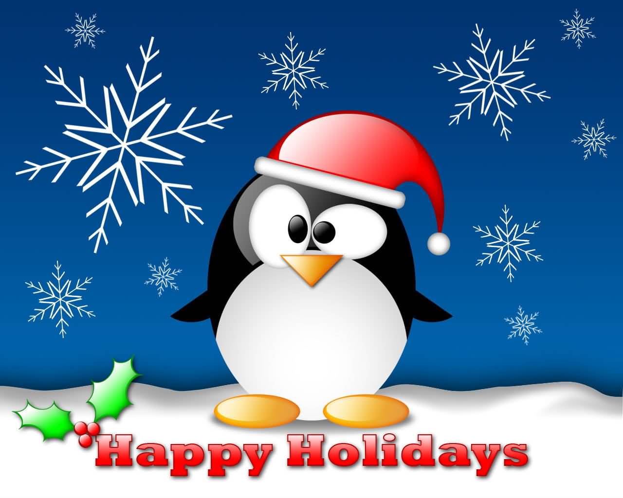 Happy Holidays Penguin Picture