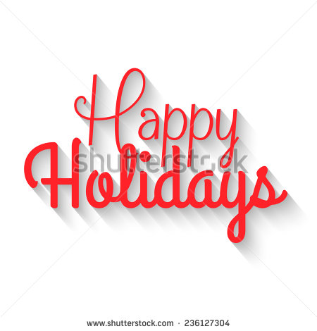Happy Holidays Red Lettering Illustration