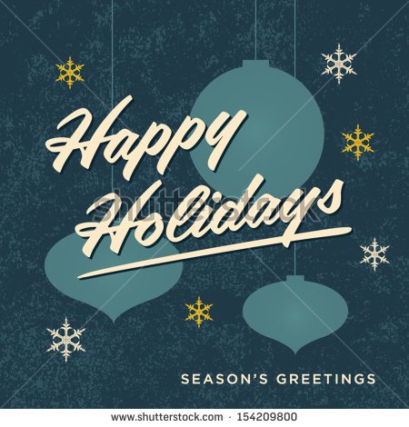 Happy Holidays Season’s Greetings Retro Greeting Card