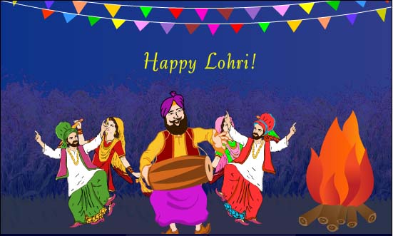 Happy Lohri Dancing People Picture