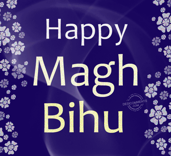 Happy Magh Bihu Sparkle Glitter Ecard