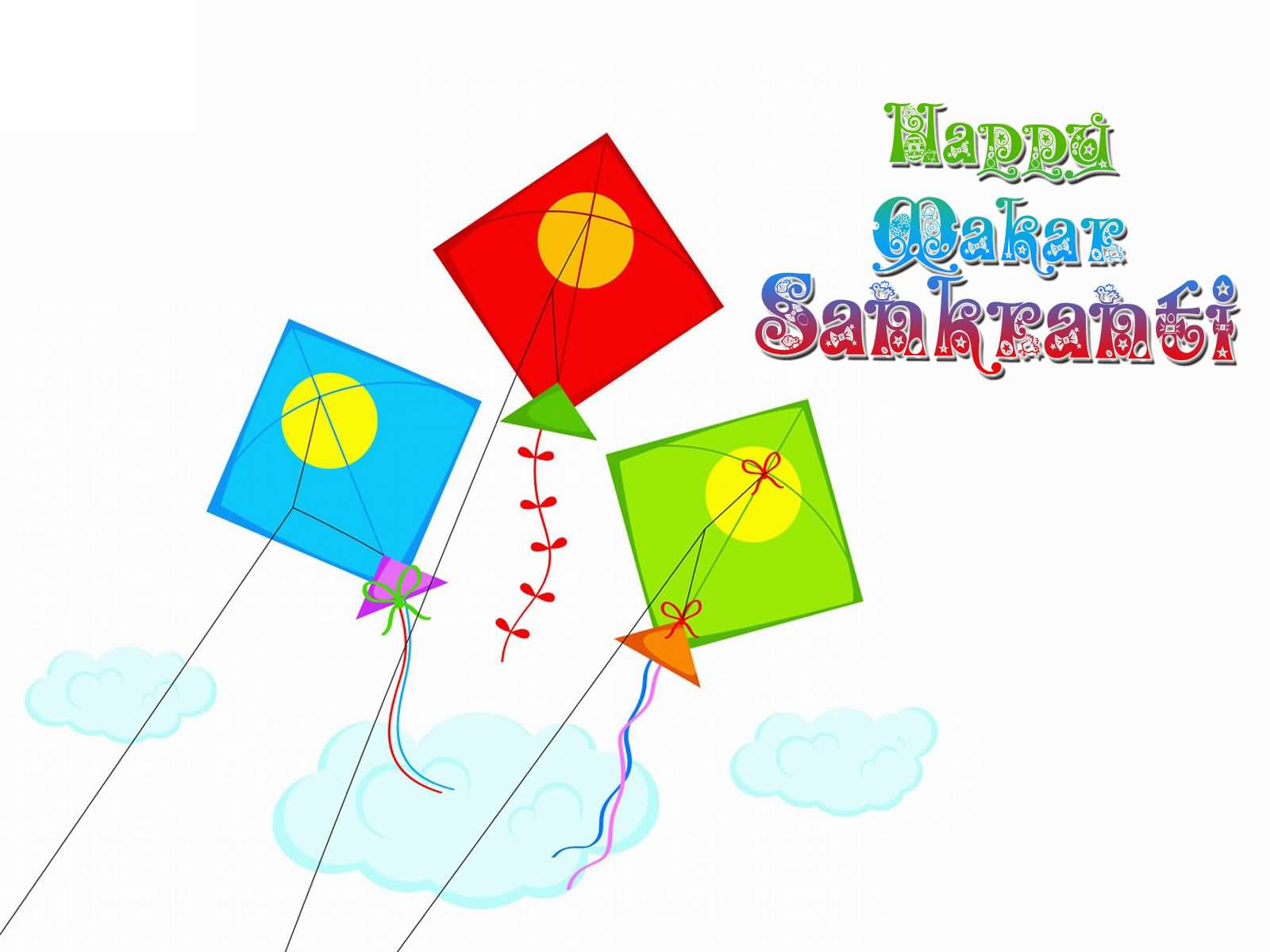 Happy Makar Sankranti Colorful Kites Picture