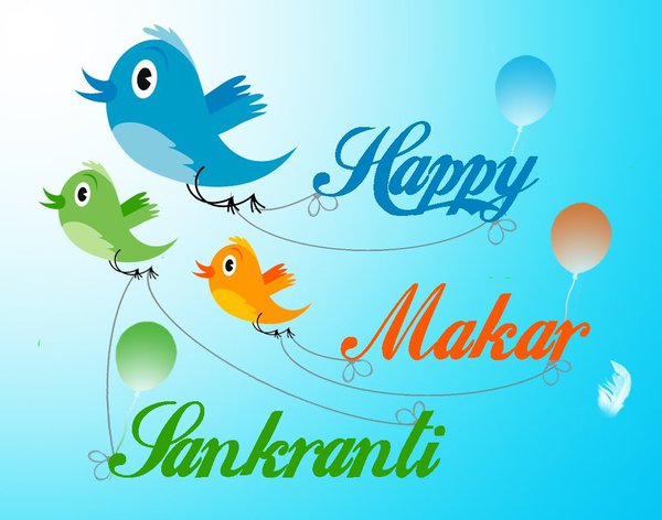 Happy Makar Sankranti Flying Birds Picture