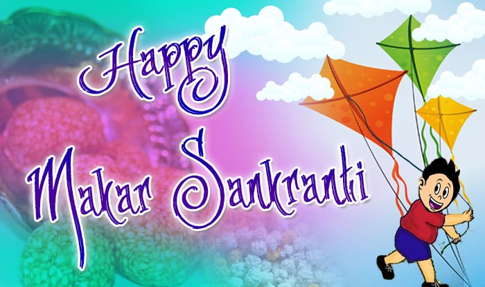 Happy Makar Sankranti Kid With Kites