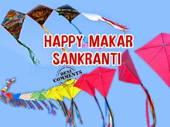 Happy Makar Sankranti Kites In Sky