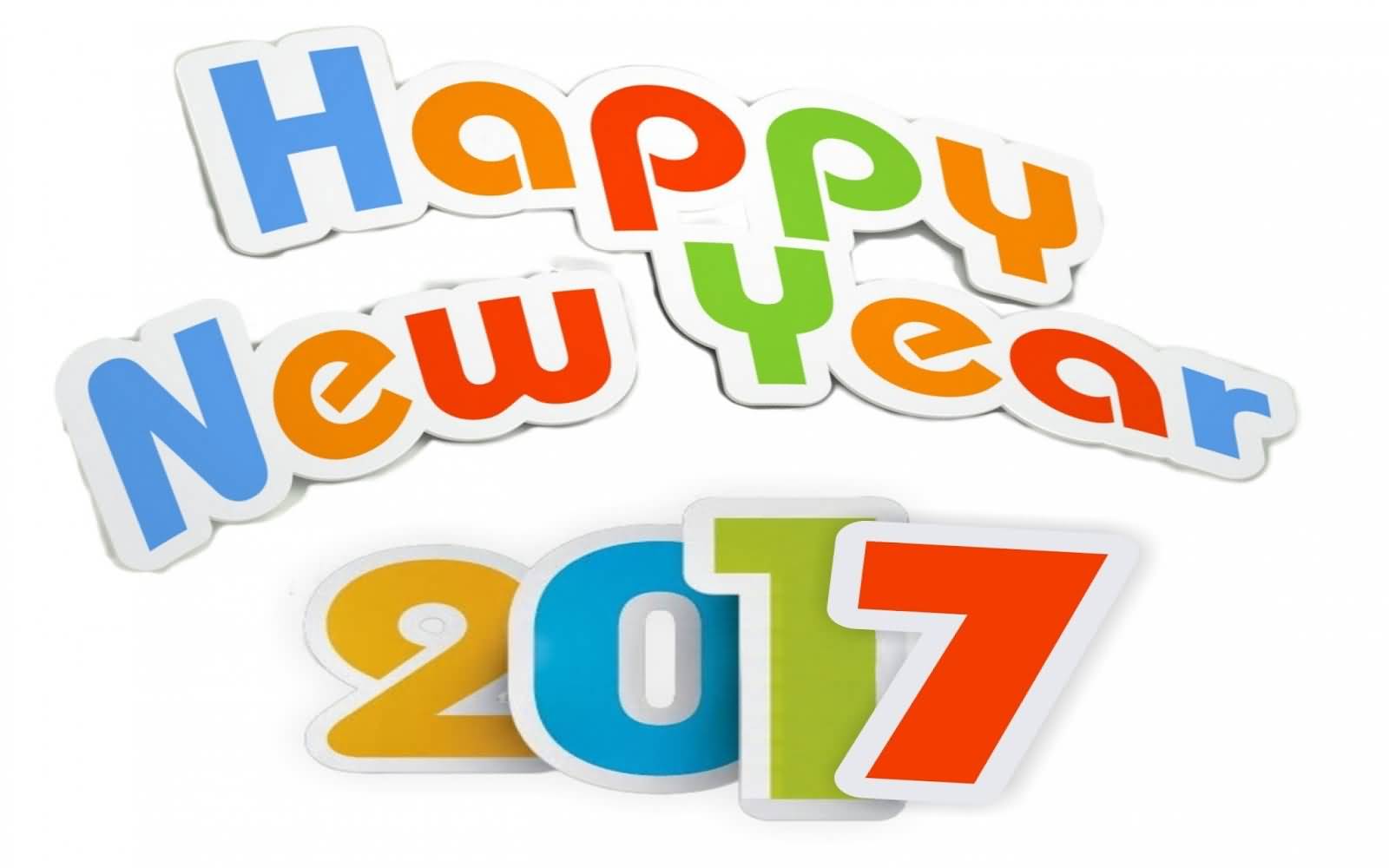 Happy New Year 2017 Colorful Text Wishes