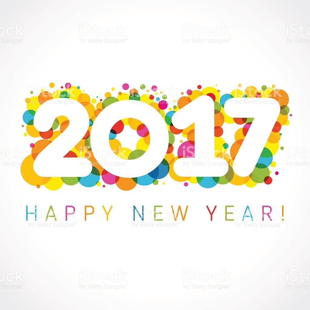 Happy New Year 2017 Colorful Text