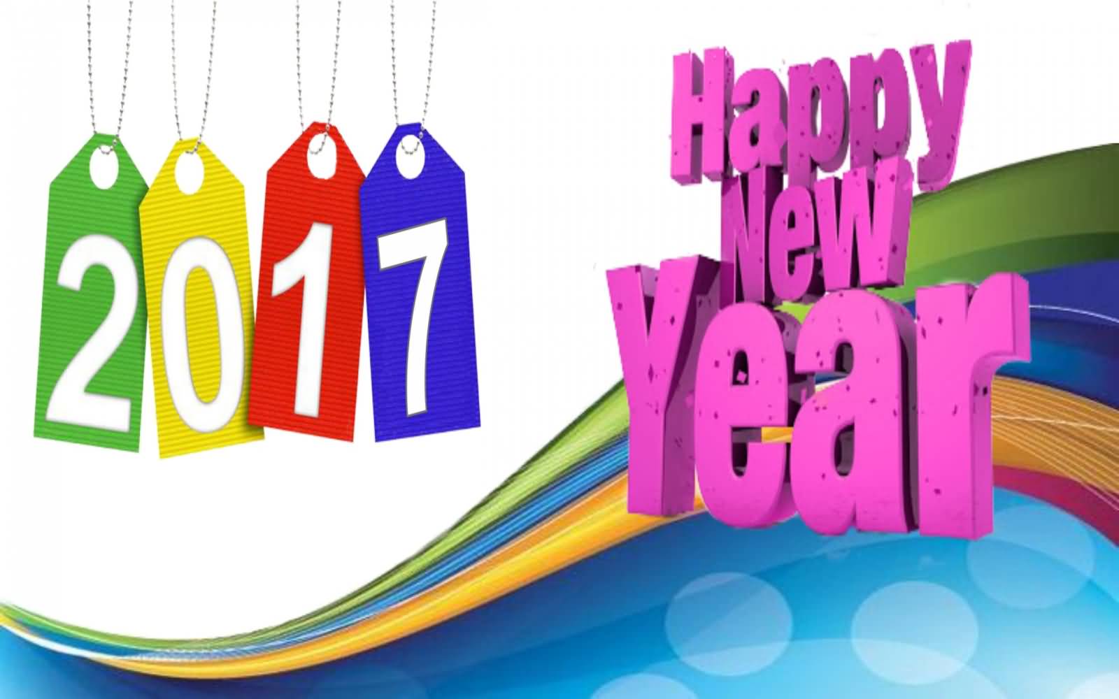 Happy New Year 2017 Hanging Tags