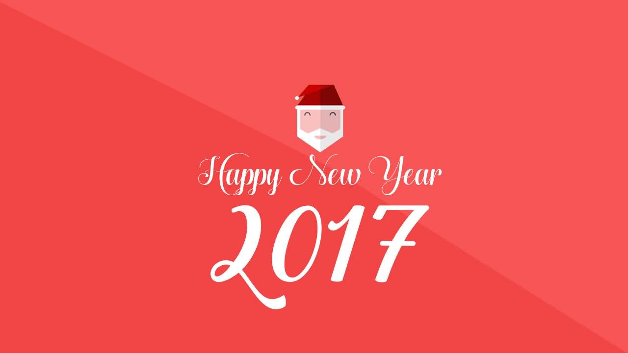 Happy New Year 2017 Santa Claus Face
