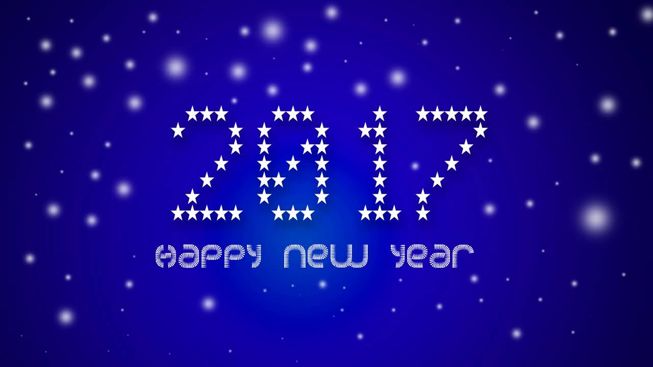 Happy New Year 2017 Stars Text