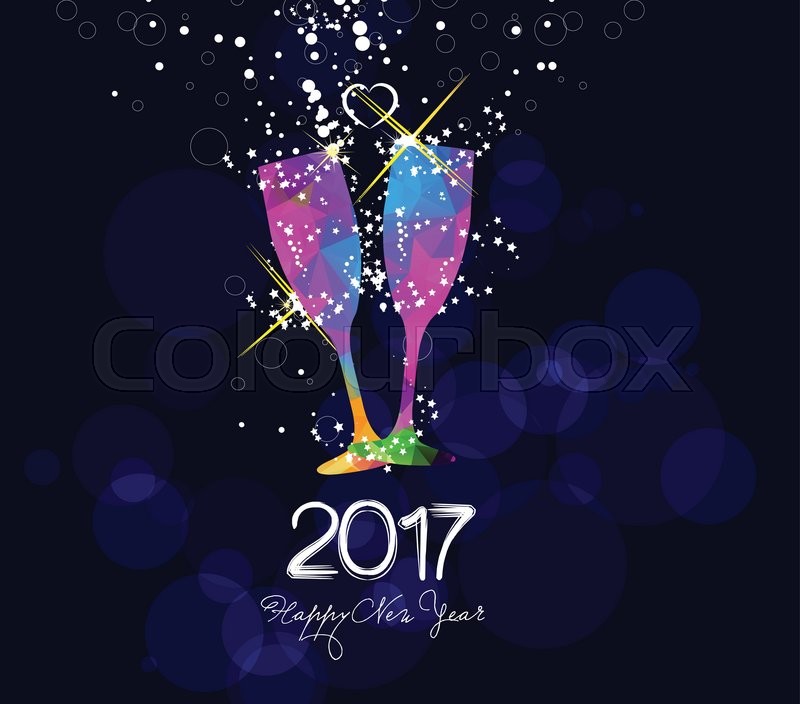 Happy New Year 2017 Wine Glasses