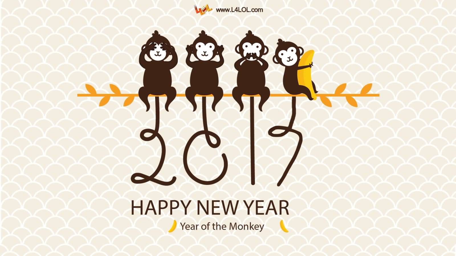 Happy New Year 2017 Year Of The Monkey