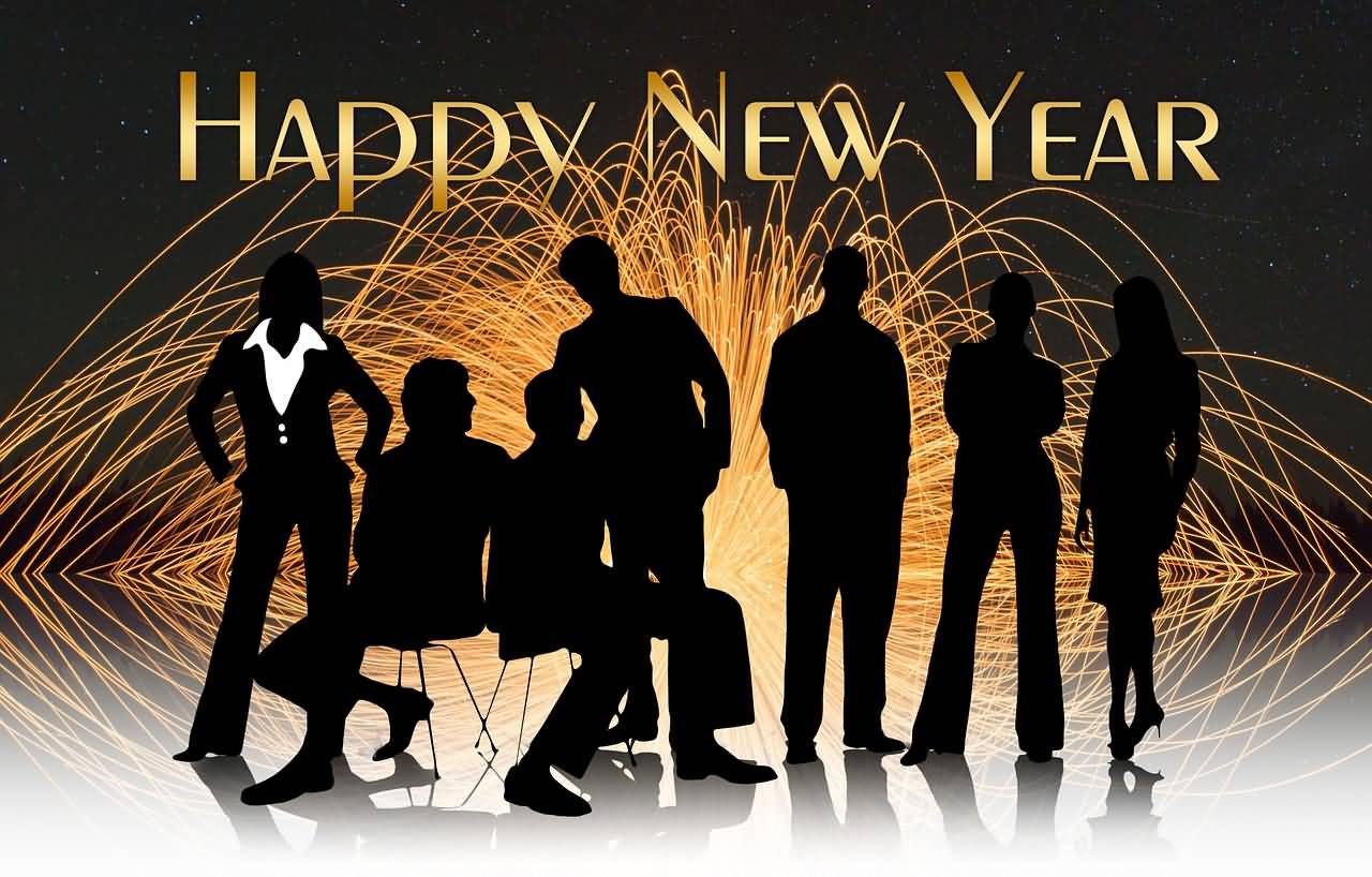 Happy New Year Businessman Group