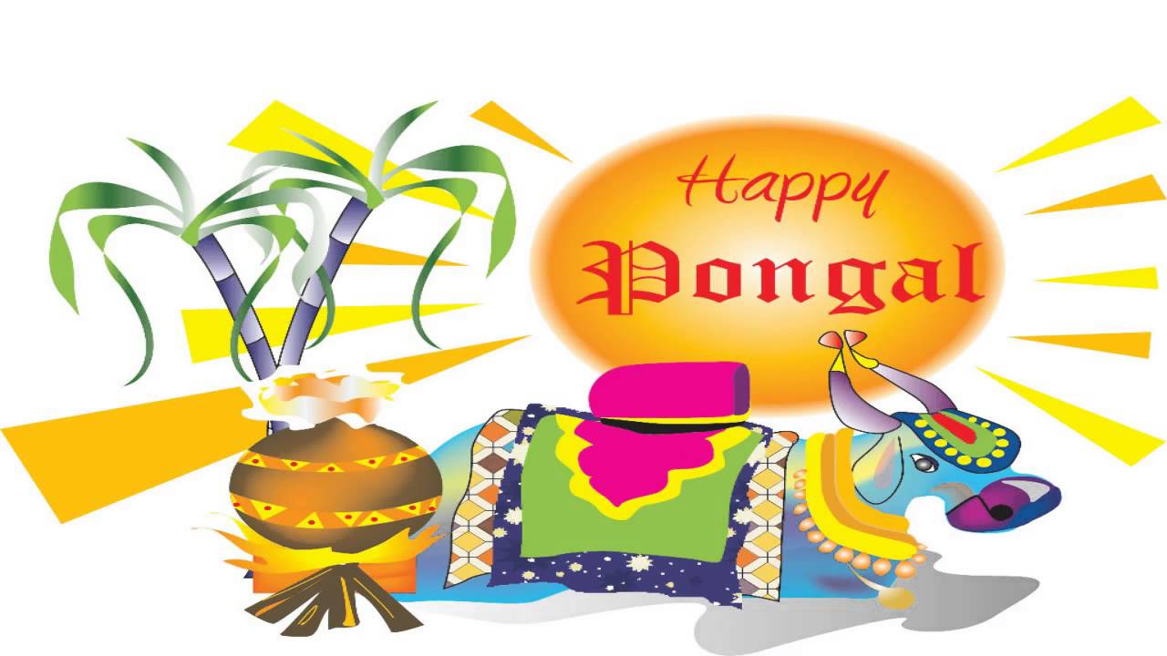 Happy Pongal Bull, Pot Of Milk, Sugarcanes Picture