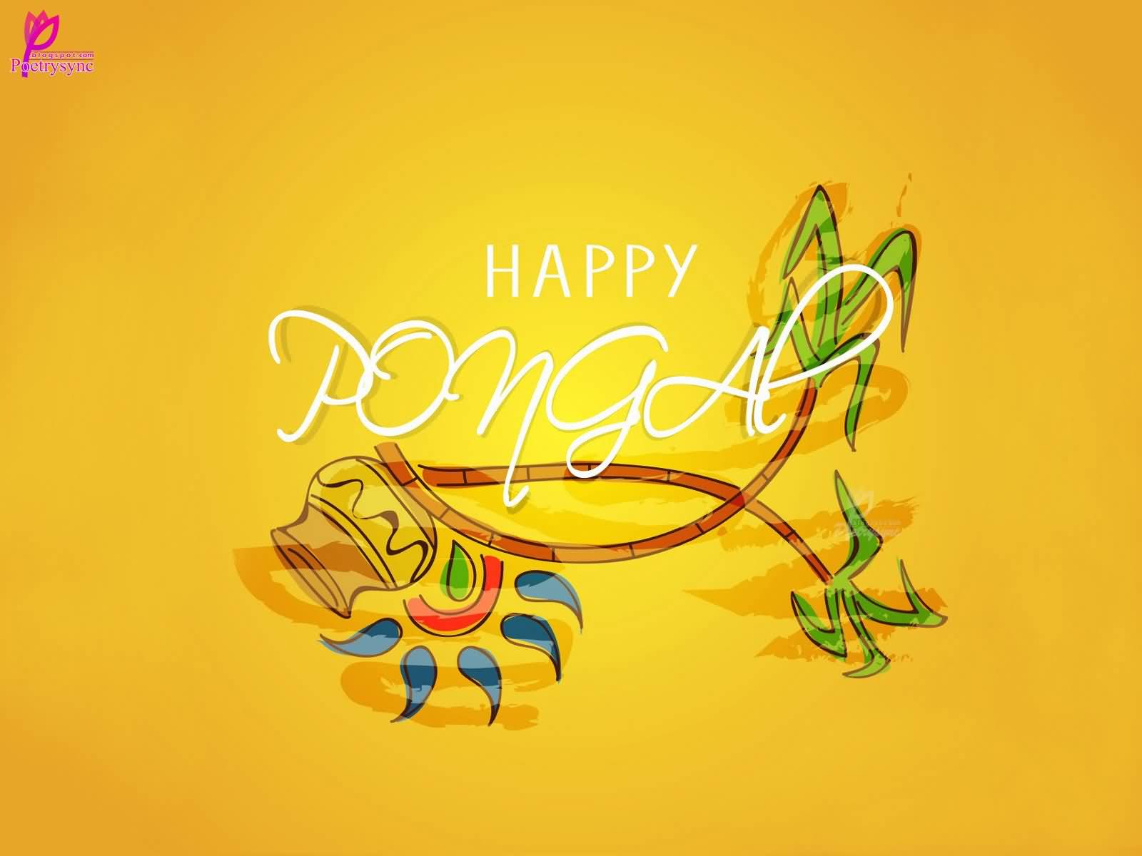 Happy Pongal Colorful Greeting Card