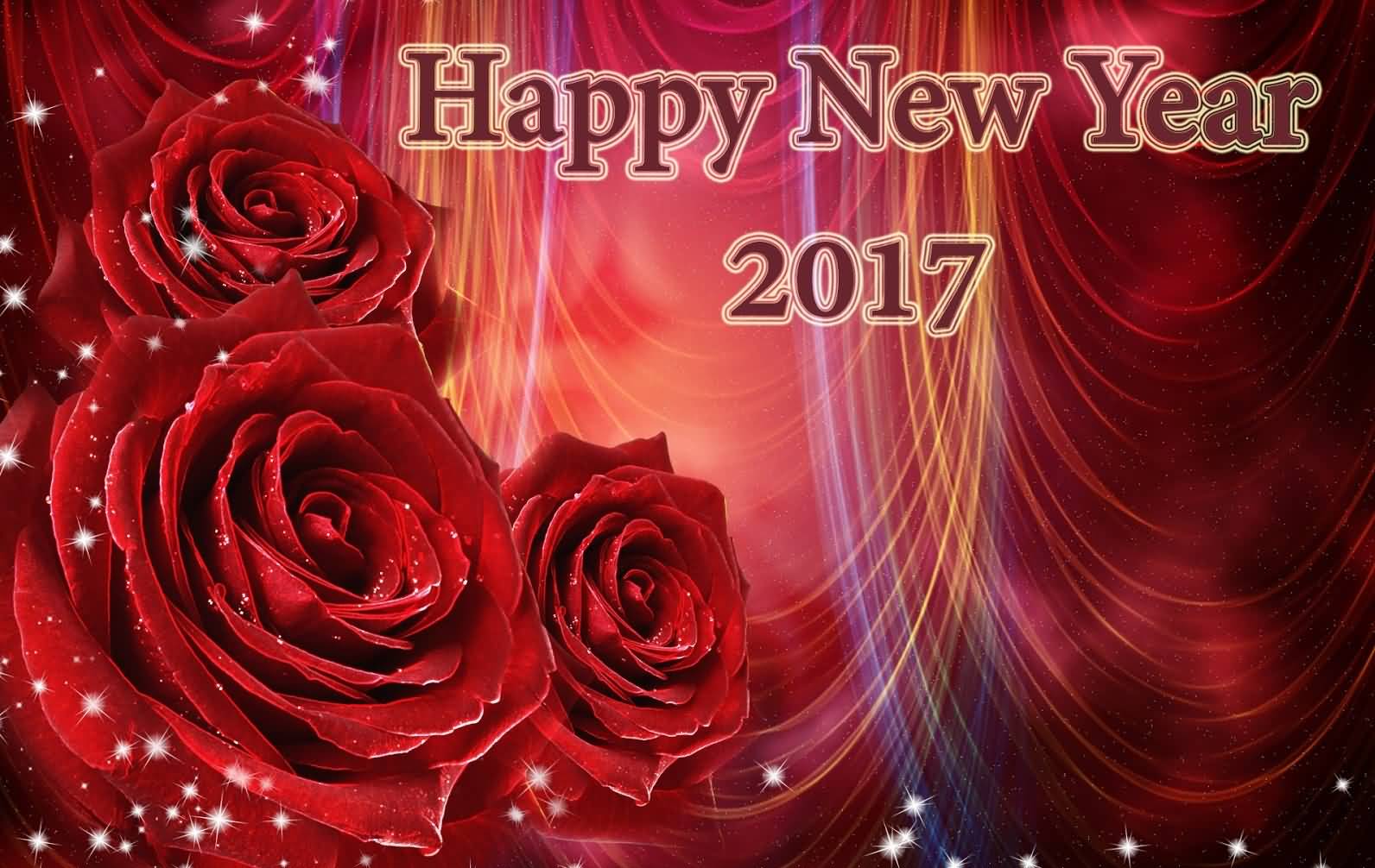 Hapy New Year 2017 Rose Flowers Picture