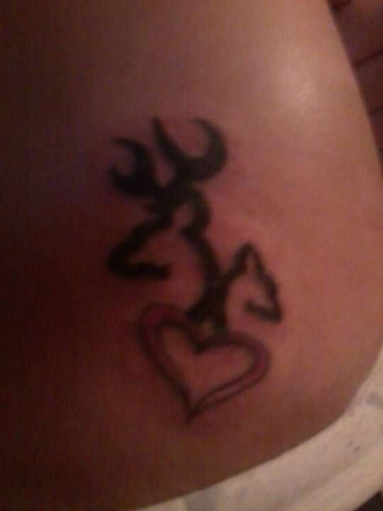 Heart And Browning Deer Tattoo
