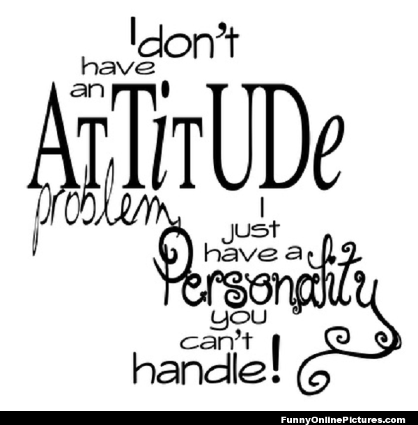 I don't have an attitude problem, I have a personality you can't handle