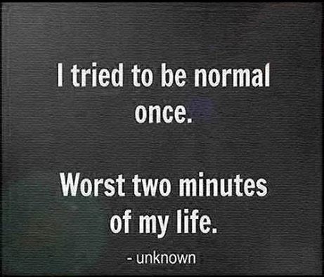 I tried to be normal once... worst two minutes of my life