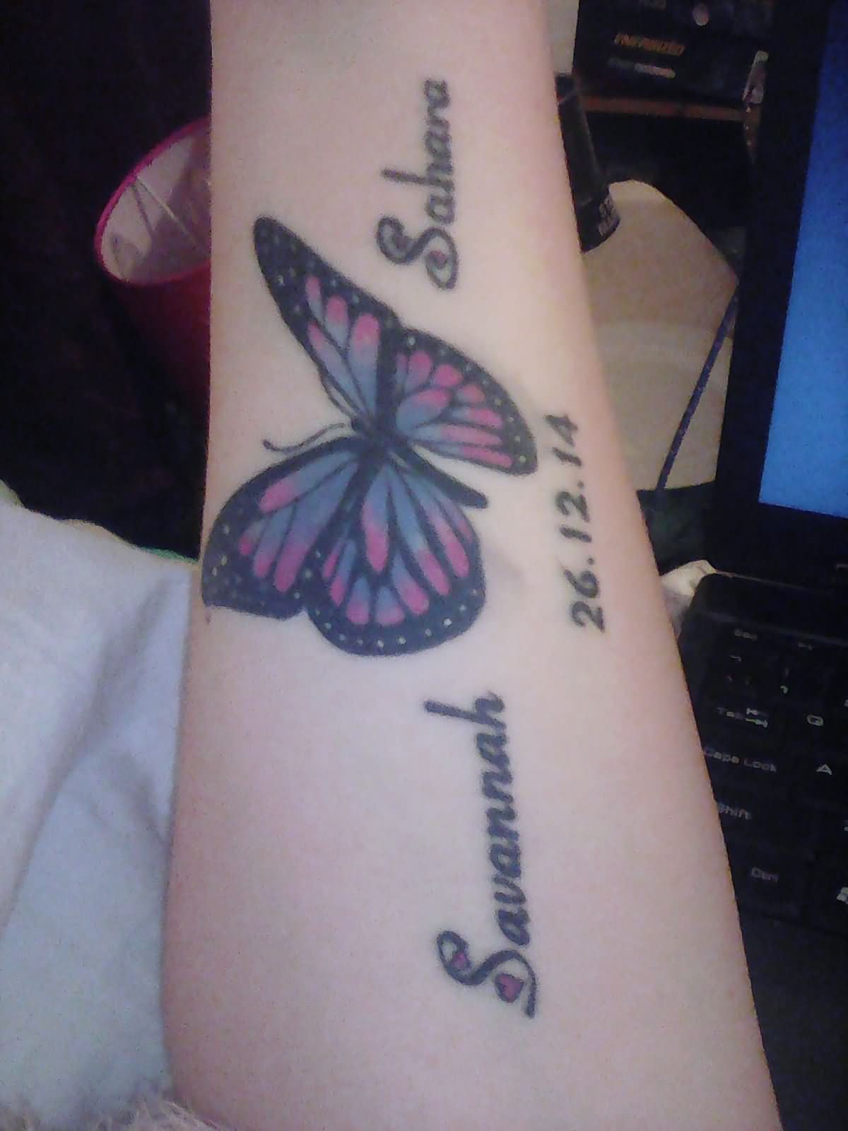 Butterfly Stillborn Twins Tribute Tattoo