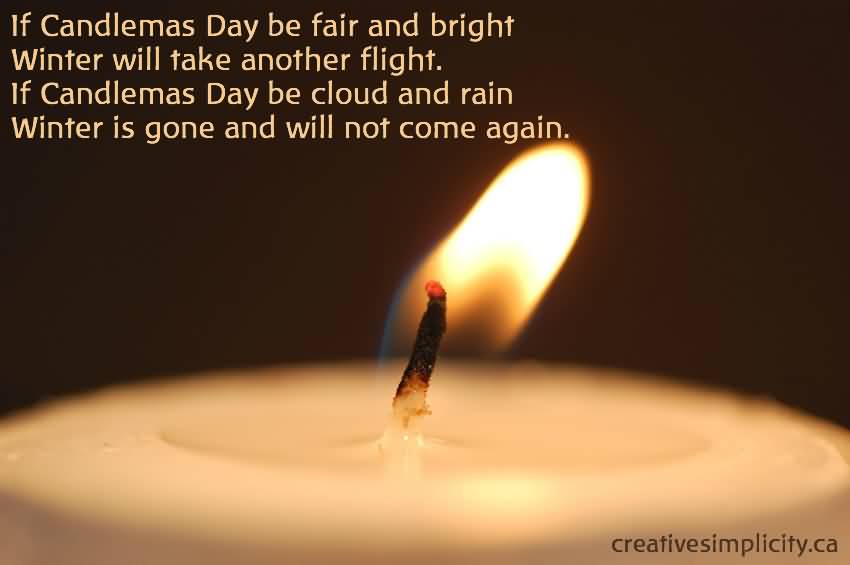 If Candlemas Day Be Fair And Bright Winter Will Take Another Flight.