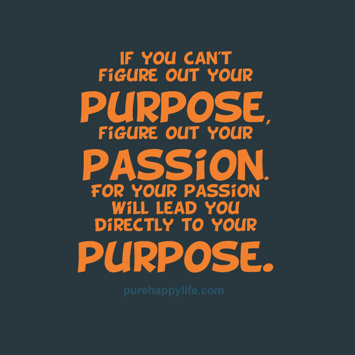If you can’t figure out your purpose, figure out your passion. For your passion will lead you right into your purpose
