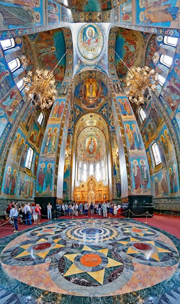 Inside The Church Of The Savior On Blood In Saint Petersburg, Russia