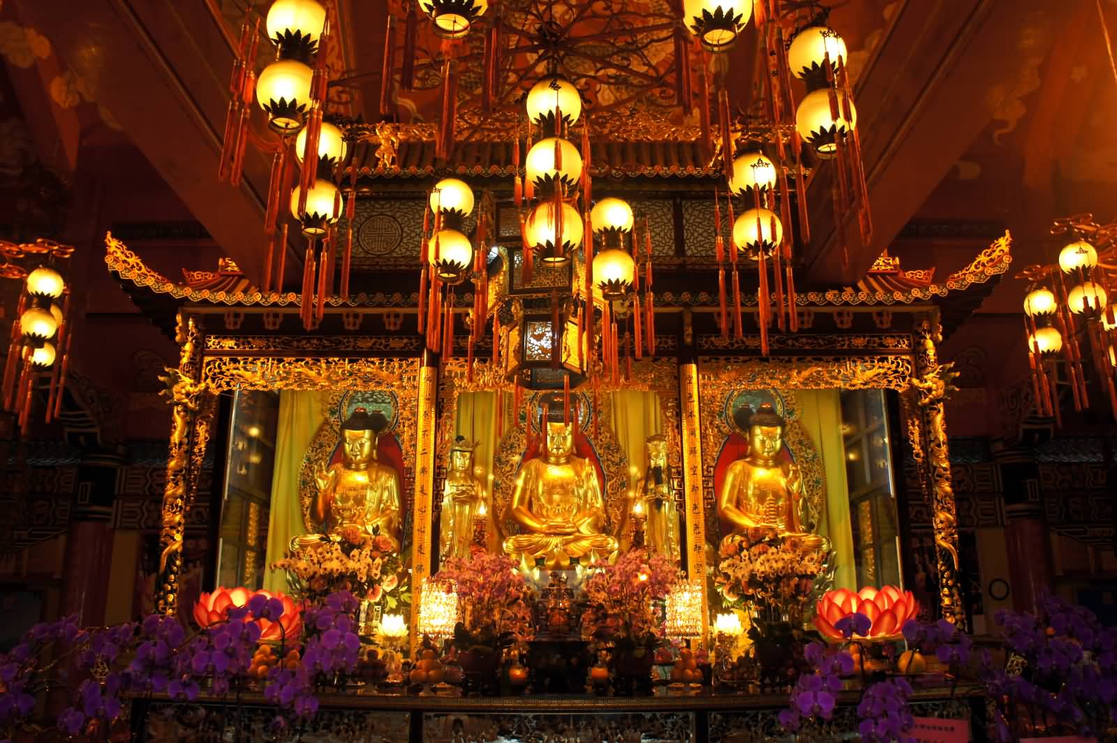 Interior Of The Main Shrine Po Lin Monastery