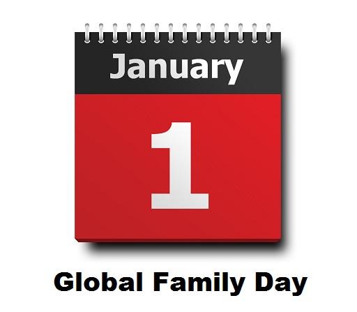 January 1 Global Family Day Calendar