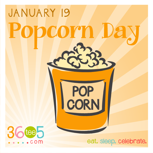 January 19 Popcorn Day Eat Sleep Celebrate Illustration