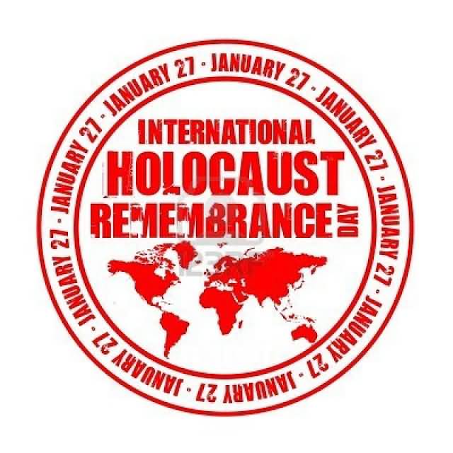 January 27 International Holocaust Remembrance Day Red Grunge Stamp