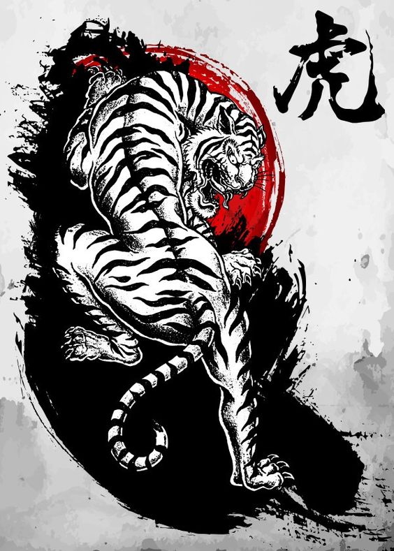 Japanese Tiger Tattoo Design Sample